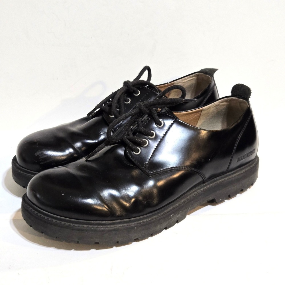 Birkenstock Keifar Shoes Mens 45/12 Black Leather Lug Sole Lace Up Workwear Read